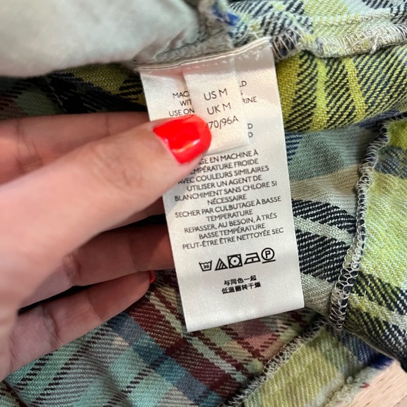 We the Free Moon Bay Mixed Plaid Top tunic mini dress sz M - Picture 6 of 9